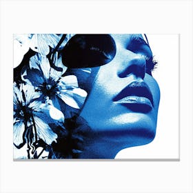 Woman With Flowers On Her Face 2 Canvas Print