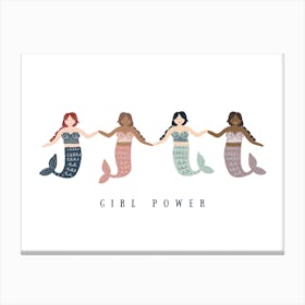 Girl Power Mermaids Canvas Print