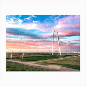 Margaret Hunt Hill Bridge - Dallas Texas - Sunrise 1 Canvas Print