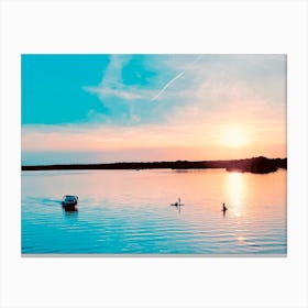 SUP - Sunset On The Lake - Photography Canvas Print