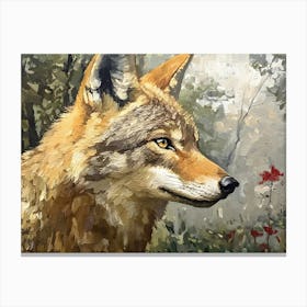 Coyote In The Woods 1 Canvas Print