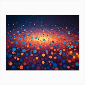 Abstract Bokeh Background With A Burst Of Colorful Circles In Orange, Blue, And Yellow Hues Canvas Print