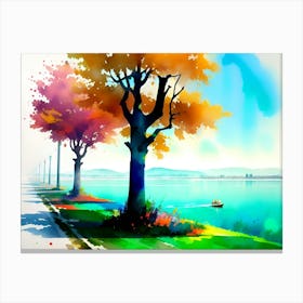 Autumn Trees By The Lake 7 Canvas Print