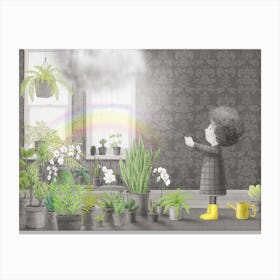 Plant Watering Time Canvas Print