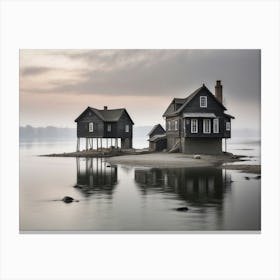 Two Houses On An Island Canvas Print