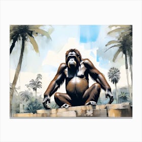 King Louis Orangutan in jungle Canvas Print