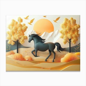 Horse In The Autumn Canvas Print