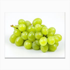 Green Grapes Isolated On White Canvas Print