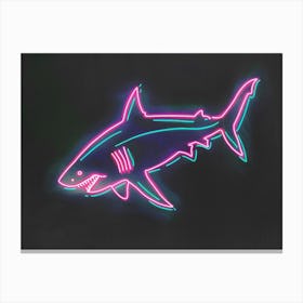 Neon Pastel Pink Blue Shark 5 Canvas Print