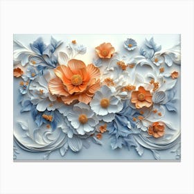 3d Flowers 7 Canvas Print