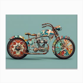 Vintage Colorful Scooter 6 Canvas Print