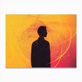 Silhouette Of A Man 9 Canvas Print