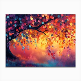 Colorful Tree Painting Canvas Print