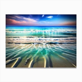 Ocean Waves At Sunset Canvas Print