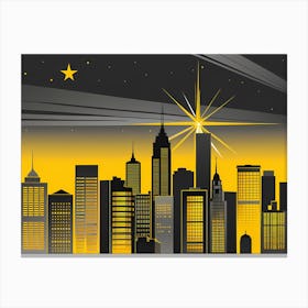 City Skyline 9 vector art Canvas Print