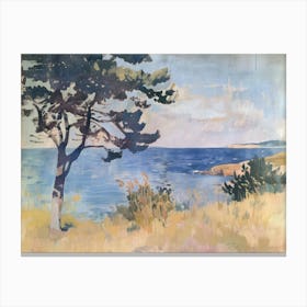 Shoreline Sonata Painting Inspired By Paul Cezanne Canvas Print