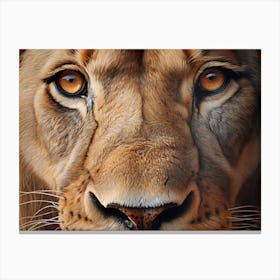 African Lion Eyes Realism Painting3 Canvas Print