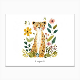 Little Floral Leopard 2 Poster Canvas Print