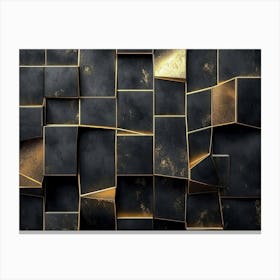 Abstract Black And Gold Canvas Print