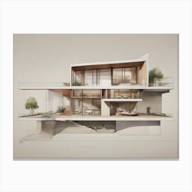 Modern House Design Canvas Print