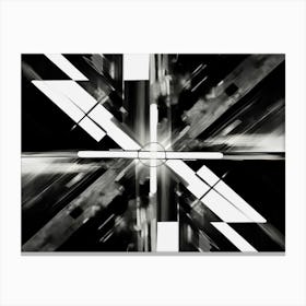 Intersection Abstract Black And White 2 Canvas Print