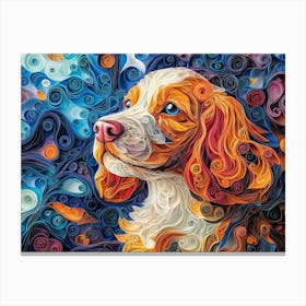 Cocker Spaniel Paper Quilling Dog Portrait Canvas Print