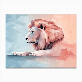 Lion Panthera Animal Abstract In Pastel Colors Canvas Print