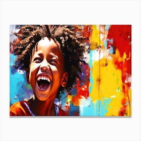 Happy Childhood - Little Child Laughing Canvas Print