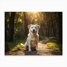 Dog In The Woods Canvas Print