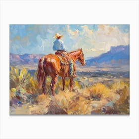 Cowboy In Sonoran Desert Arizona 2 Canvas Print