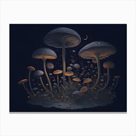 Neon Mushrooms (2) 2 Canvas Print
