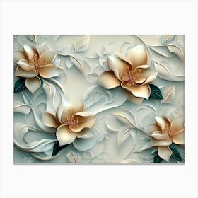 3d Design with Floral 3 Canvas Print