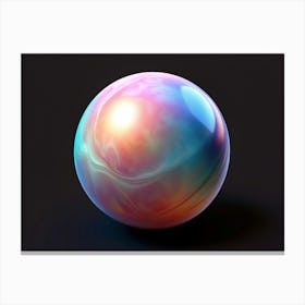 Abstract Colorful Sphere On Black Background Canvas Print