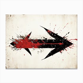 Arrow Icon Embodying Progress And Time Incorporates A Grunge Aesthetic With Splattered Paint On A V (3) Canvas Print