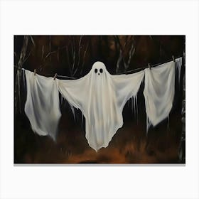 Ghost Hanging From Clothesline Canvas Print