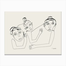 People, Light Grey Canvas Print