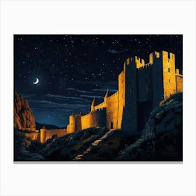 Castle At Night 4 Canvas Print