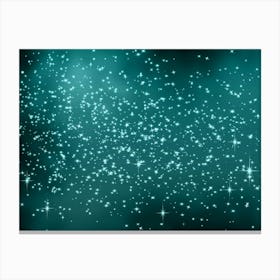 Dark Cyan Shining Star Background Canvas Print