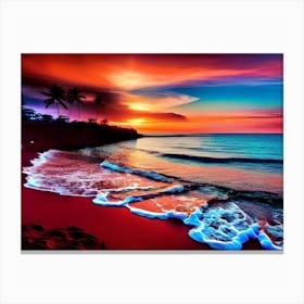 Sunset On The Beach 657 Canvas Print
