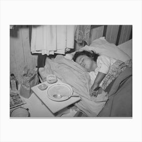Sick Child In Bedroom Of House In The Mexican Section, Seven Children And Two Adults Sleep In Two Small Rooms A Canvas Print
