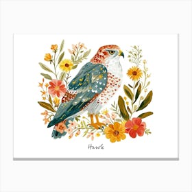 Little Floral Hawk 3 Poster Canvas Print