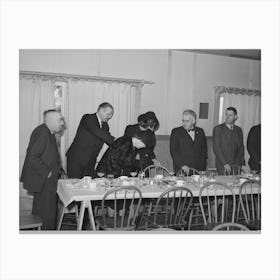 Members Of The Loomis Fruit Association Cooperative Sitting Down To Dinner After Their Fortieth Annual Meeti Canvas Print