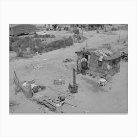 Shack Home And Yard, Mays Avenue Camp, Oklahoma City, Oklahoma, Notice Crude Fence Made Of Old Water Boilers Canvas Print