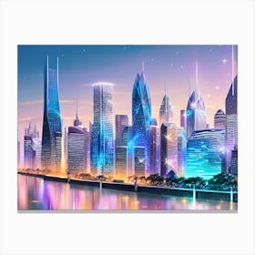 Futuristic Cityscape 44 Canvas Print