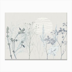 Plant based calming atmosphere soft blue Canvas Print