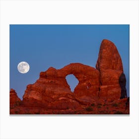 Supermoon At Turret Arch Canvas Print