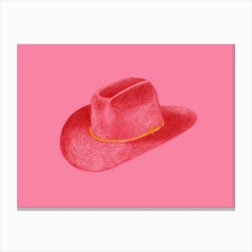 Red Stetson On Pink Canvas Print