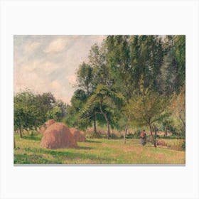 Haystacks, Morning, Eragny, By Camille Pissarro, 1899, French Impressionist Painting, Oil On Canvas Canvas Print