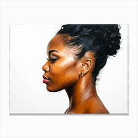 Side Profile Of Beautiful Woman Oil Painting 136 Canvas Print