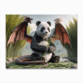 Panda-Dragon Fantasy Canvas Print